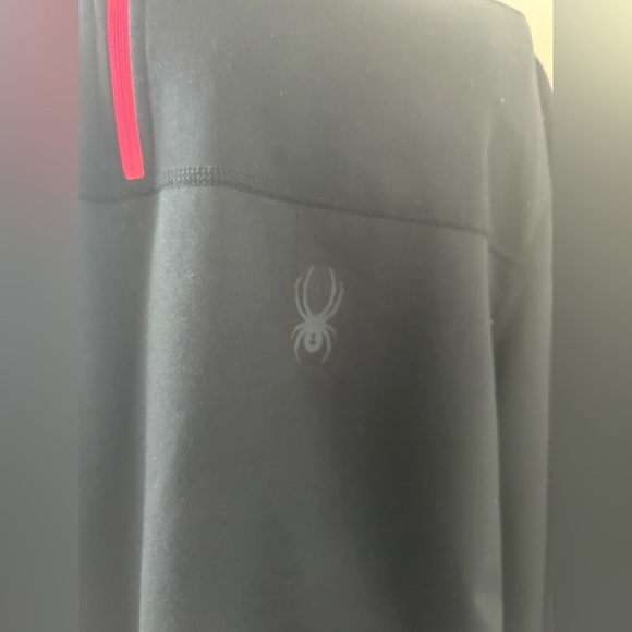 SPYDER ACTIVE 1/2 ZIP PERFORMANCE PULLOVER. Sz. L BLACK/RED. - Picture 5 of 9